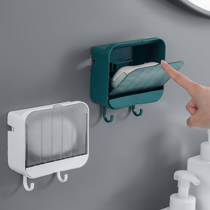 Bathroom Creative Soap Box With Cover Wall Hanging Without Holes