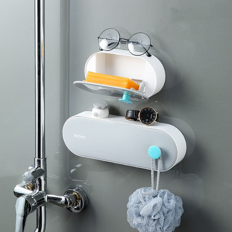 Wall-mounted Drainage Punching Free Soap Holder With Lid