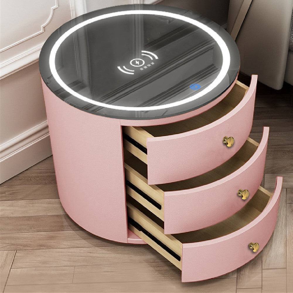 Round Bedside Table Intelligent Multi-function Audio Cabinet