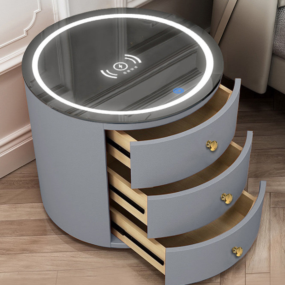 Round Bedside Table Intelligent Multi-function Audio Cabinet